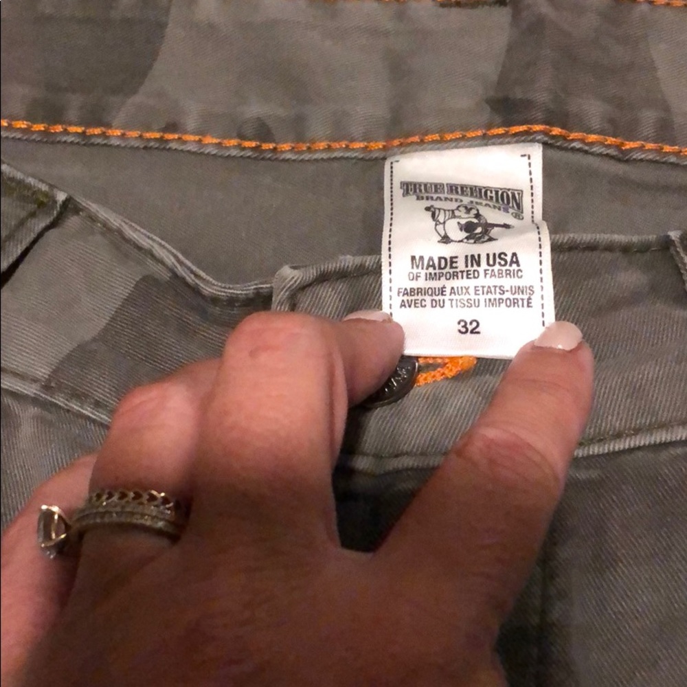 True Religion green camo shorts
